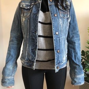 A&F distressed jean jacket